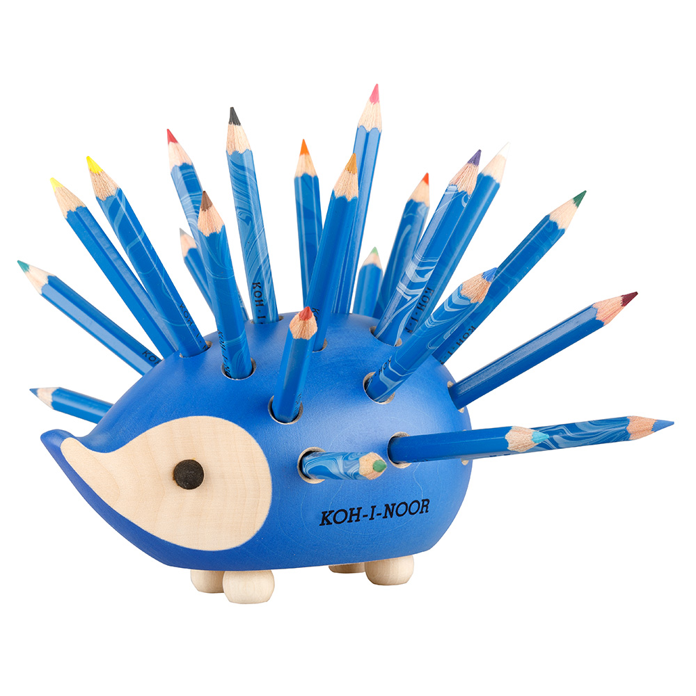 igel blau stift